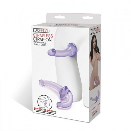 Фиолетовый безремневой страпон Strapless Strap-On 