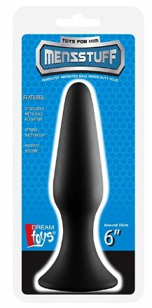 Черная анальная пробка METAL BALL BUTT PLUG - 15 см. 