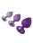 Набор из 3 фиолетовых анальных пробок со стразами Little Gems Trainer Set 