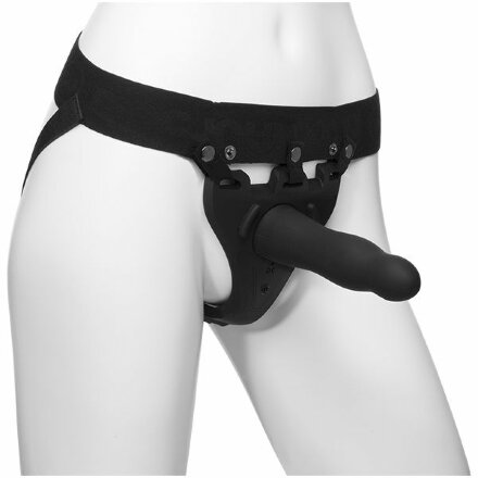 Черный полый вибрострапон Body Extensions BE Aroused - 17,78 см. 