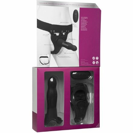 Черный полый вибрострапон Body Extensions BE Aroused - 17,78 см. 