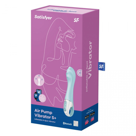 Голубой вибромассажер Air Pump Vibrator 5+ - 21 см. 