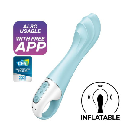 Голубой вибромассажер Air Pump Vibrator 5+ - 21 см. 