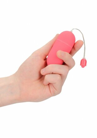 Розовое гладкое виброяйцо Vibrating Egg - 8 см. 