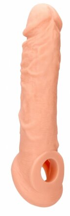 Телесная насадка с кольцом Penis Extender with Rings - 21 см. 