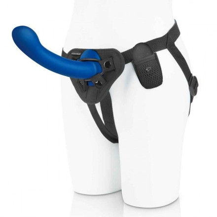 Синяя насадка Remote Control P-Spot G-Spot с черными трусиками - 20 см. 