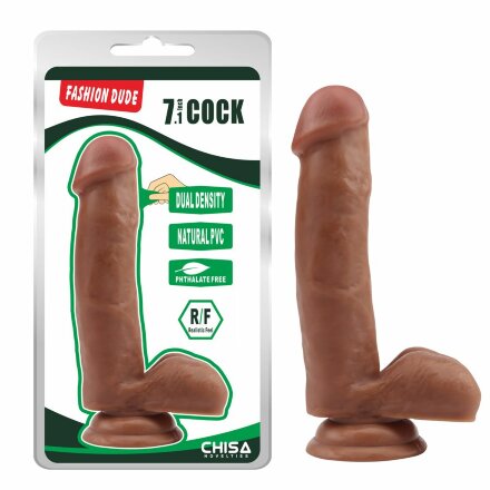 Кофейный фаллоимитатор на присоске Fashion Dude - 17,8 см. 