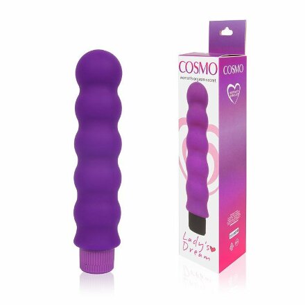 Фиолетовый силиконовый вибратор-елочка Cosmo - 15 см. 