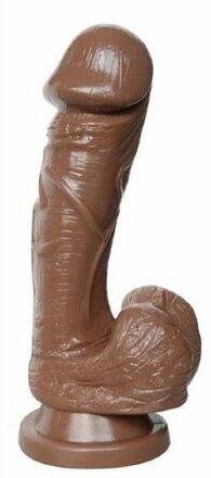 Коричневый фаллоимитатор Big Glans Dong - 19 см. 