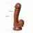 Коричневый фаллоимитатор Big Glans Dong - 19 см. 