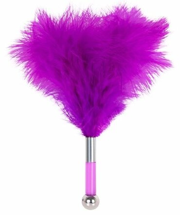 Фиолетовая метелка-пуховка с круглым наконечником FEATHER TICKLER - 24 см. 