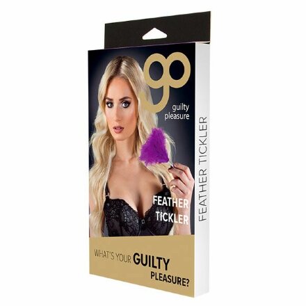 Фиолетовая метелка-пуховка с круглым наконечником FEATHER TICKLER - 24 см. 