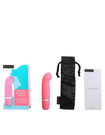Розовый мини-вибратор Bcute Classic Curve - 10 см. 