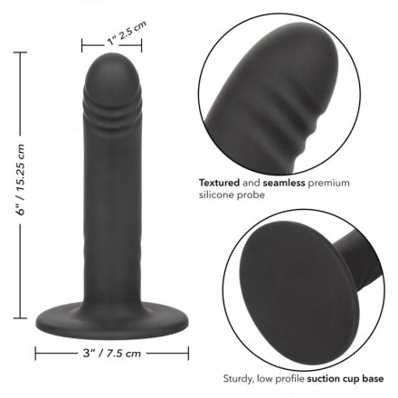 Черный анальный стимулятор 6” Ridged Probe - 15,25 см. 