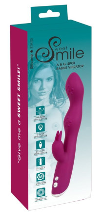 Фиолетовый вибратор A &amp; G-Spot Rabbit Vibrator для стимуляции зон G и A - 23,6 см. 
