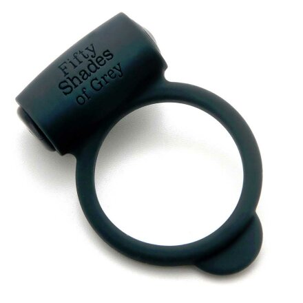 Темно-серое эрекционное кольцо Vibrating Love Ring с вибрацией 
