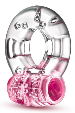 Розовое эрекционное виброкольцо Arouser Vibrating C-Ring 