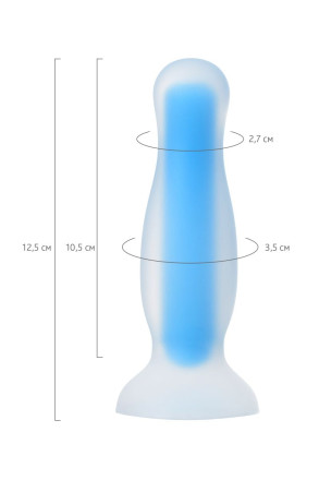 Голубая, светящаяся в темноте анальная втулка Namor Glow - 12,5 см. 