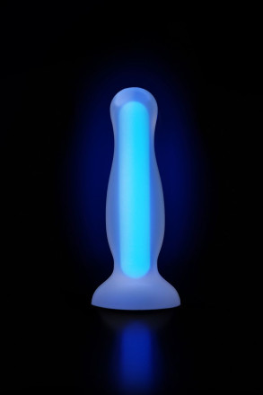 Голубая, светящаяся в темноте анальная втулка Namor Glow - 12,5 см. 