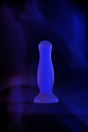 Голубая, светящаяся в темноте анальная втулка Namor Glow - 12,5 см. 