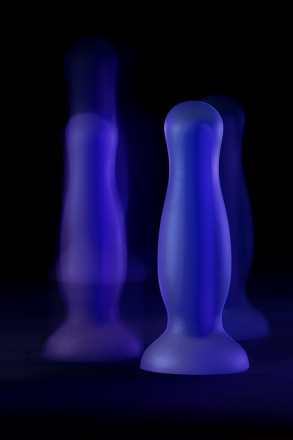 Голубая, светящаяся в темноте анальная втулка Namor Glow - 12,5 см. 