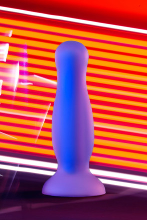 Голубая, светящаяся в темноте анальная втулка Namor Glow - 12,5 см. 