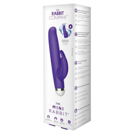 Фиолетовый вибратор-кролик The Mini Rabbit - 13,9 см. 