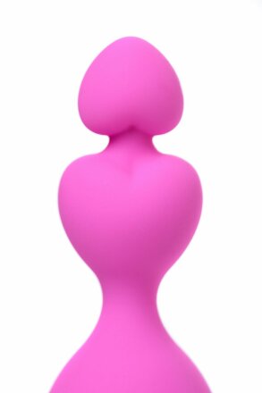 Розовая силиконовая анальная цепочка Sweety - 18,5 см. 