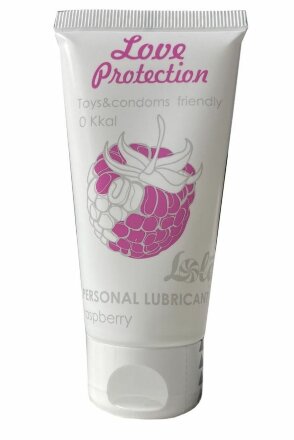 Лубрикант на водной основе с ароматом малины Love Protection Raspberry - 50 мл. 