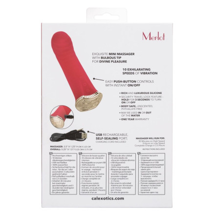 Ярко-розовый мини-вибромассажер для стимуляции точки G Uncorked Merlot - 13,25 см. 