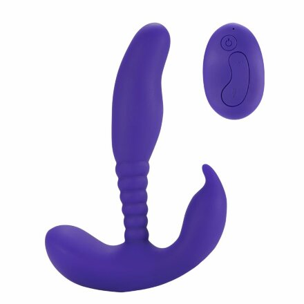 Фиолетовый стимулятор простаты Remote Control Anal Pleasure Vibrating Prostate Stimulator - 13,5 см. 