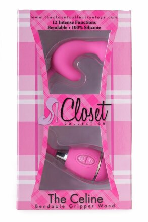 Розовый вибростимулятор на гибкой ручке THE CELINE GRIPPER 