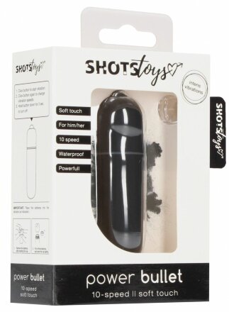 Черная вибропуля Power Bullet - 6,2 см. 