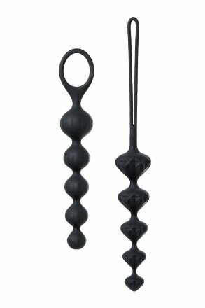 Набор из 2 чёрных анальных цепочек Satisfyer Beads 