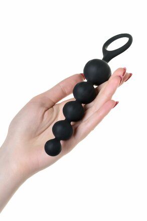 Набор из 2 чёрных анальных цепочек Satisfyer Beads 