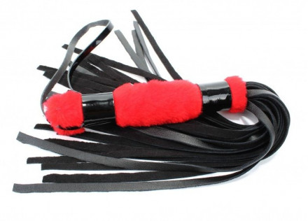Нежная плеть с красным мехом BDSM Light - 43 см. 