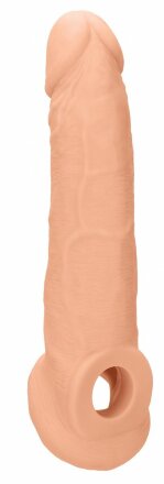 Телесная насадка с кольцом Penis Extender with Rings - 22 см. 
