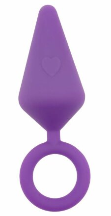 Фиолетовая анальная пробка с кольцом Candy Plug S - 7,1 см. 