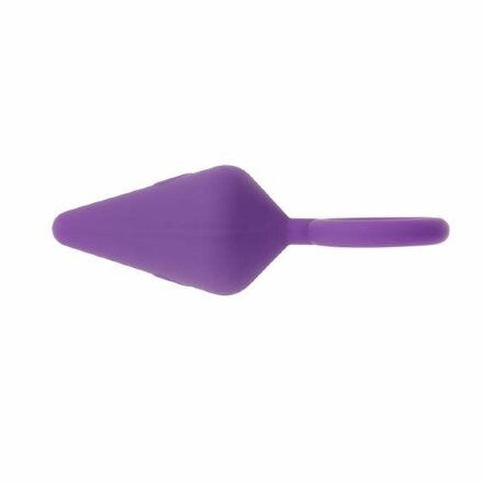 Фиолетовая анальная пробка с кольцом Candy Plug S - 7,1 см. 